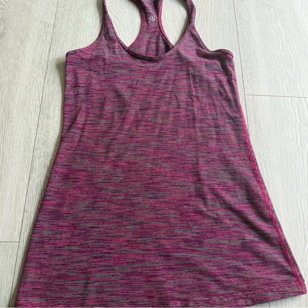 Lululemon Athletica Pink and Gray Tank Top
